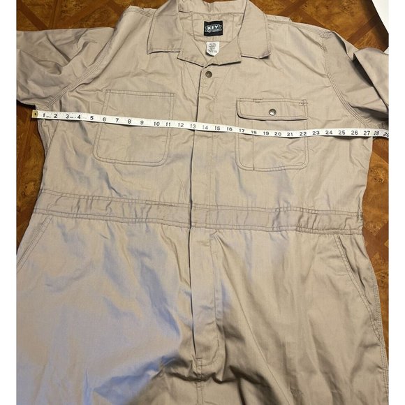 NWT KEY Unlined Poplin Short Sleeved Coverall Men’s Sz 2XLT 996.24 Beige Tan - Picture 7 of 10